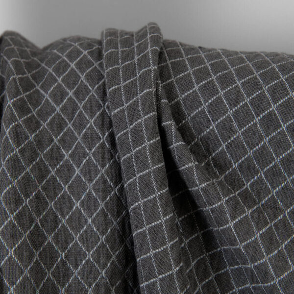 Washed linen cotton fabric diamond jacquard, double-layer