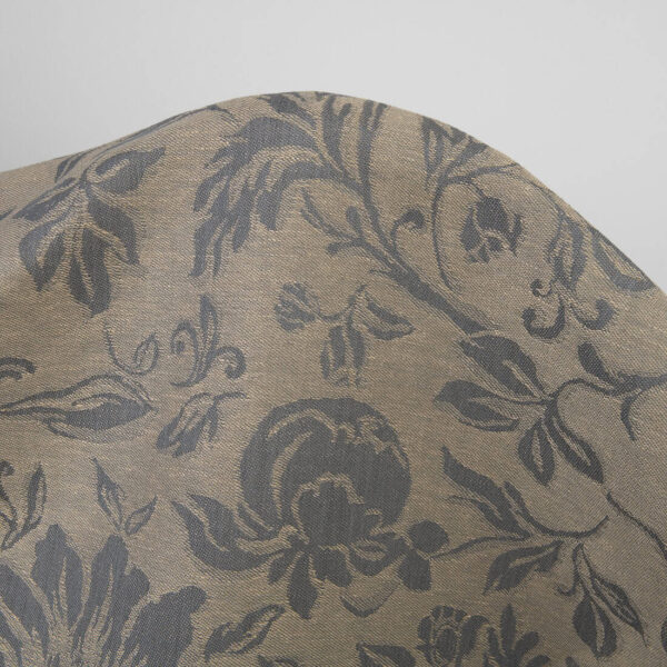 Sand and grey linen cotton fabric, jacquard