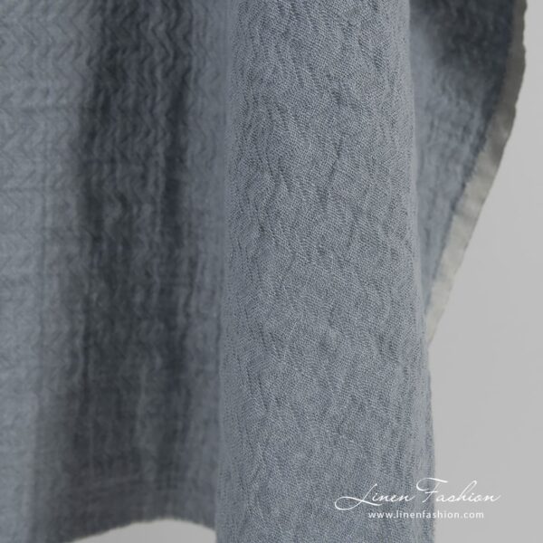 Jacquard linen fabric in zigzag pattern