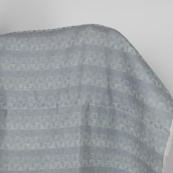 Tessuto di lino grigio viola jacquard motivo triangolo