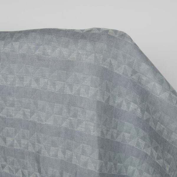 Tessuto di lino grigio viola jacquard motivo triangolo - immagine 2