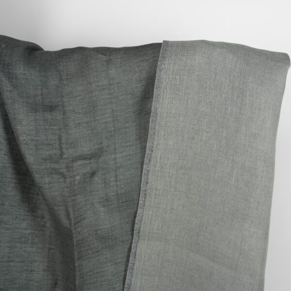 Tessuto di lino double-face di colore grigio-bluastro