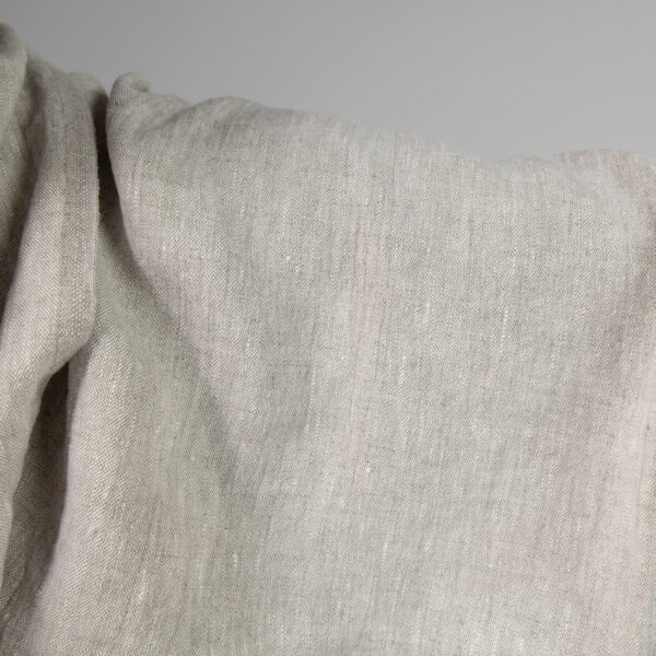 Washed heavy linen fabric beige colour product photo
