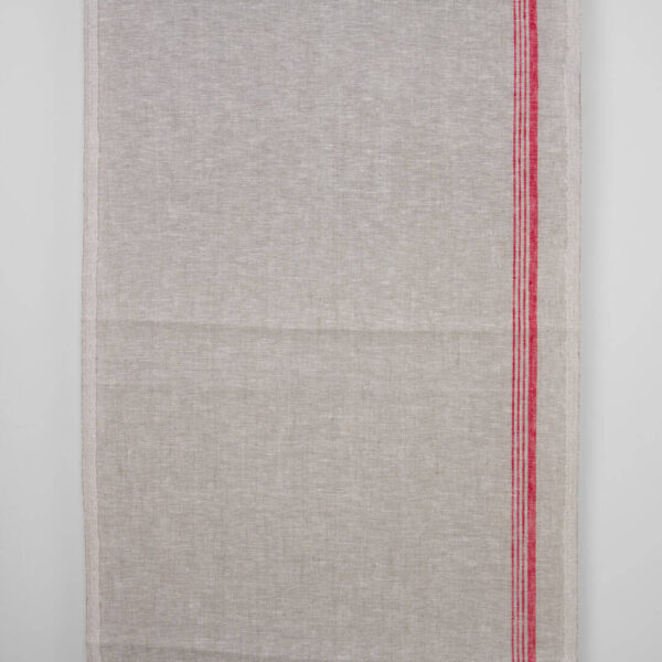 Narrow linen towel fabric in beige