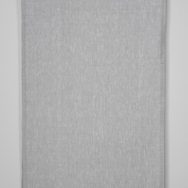 Tessuto di lino stretto in bianco e grigio melange