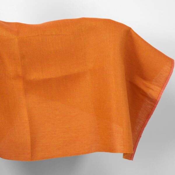 Orange linen twill fabric