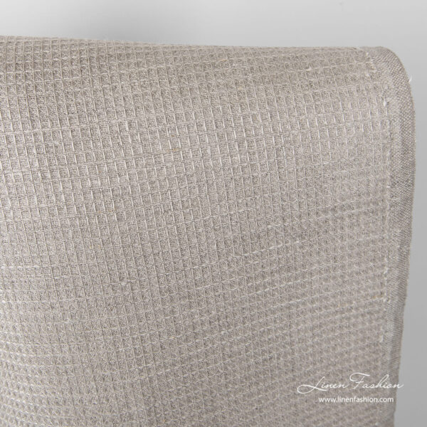 Waffle pattern pure linen undyed fabric