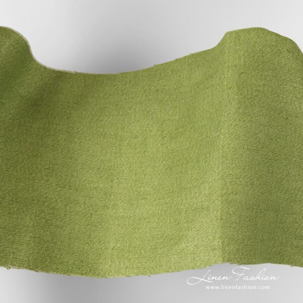 Light green linen fabric in panama weave.