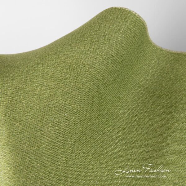 100% linen fabric in light green.
