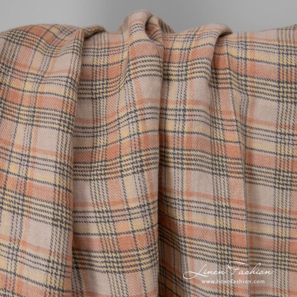 linen fabric multi color checks, twill.