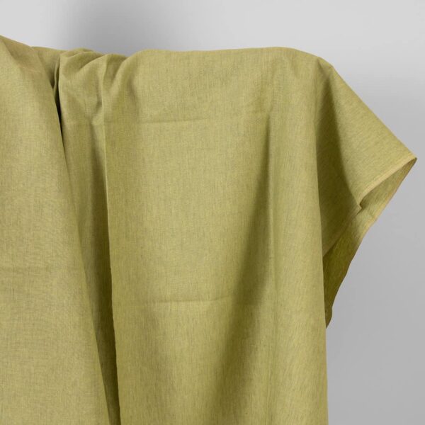 Linen fabric light green melange
