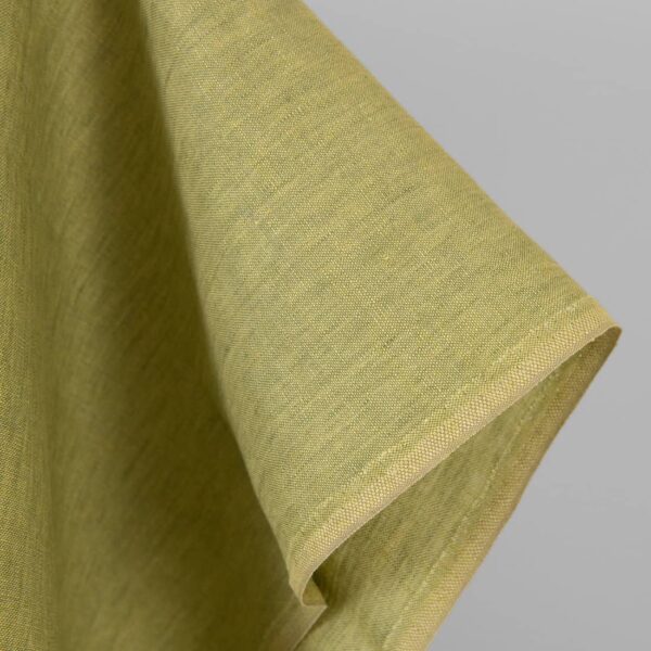 Linen fabric light green melange - immagine 3