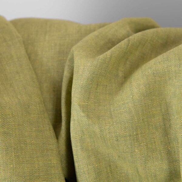Linen fabric light green melange - immagine 2