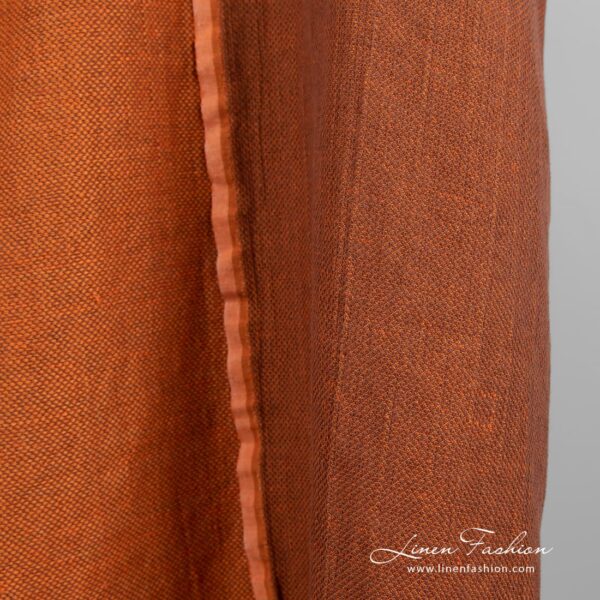 Orange linen cotton fabric, perfect for clothes and home textile