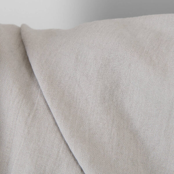 Washed linen cotton fabric light beige-grey melange, specially washed