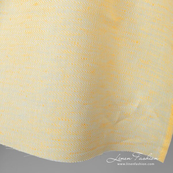 Linen cotton fabric yellow white small pattern edge