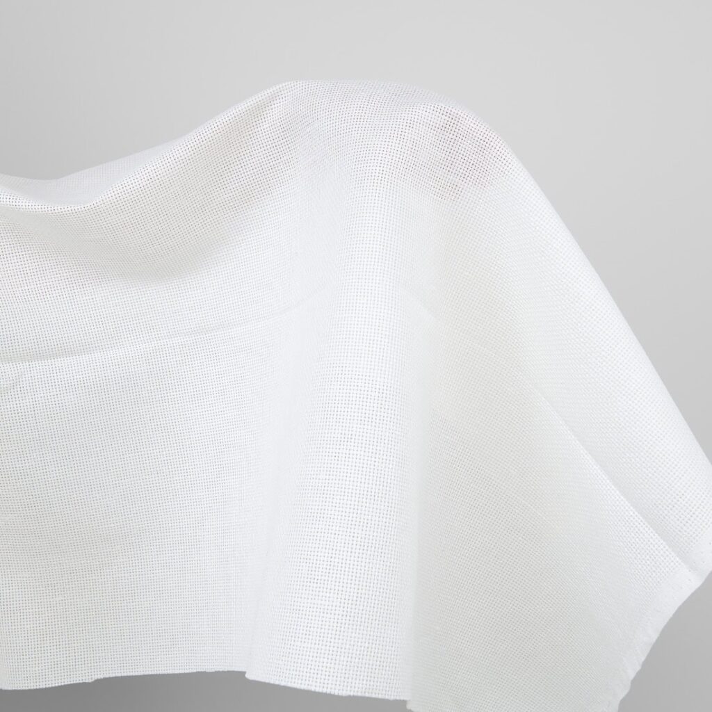 Linen cotton white canvas fabric
