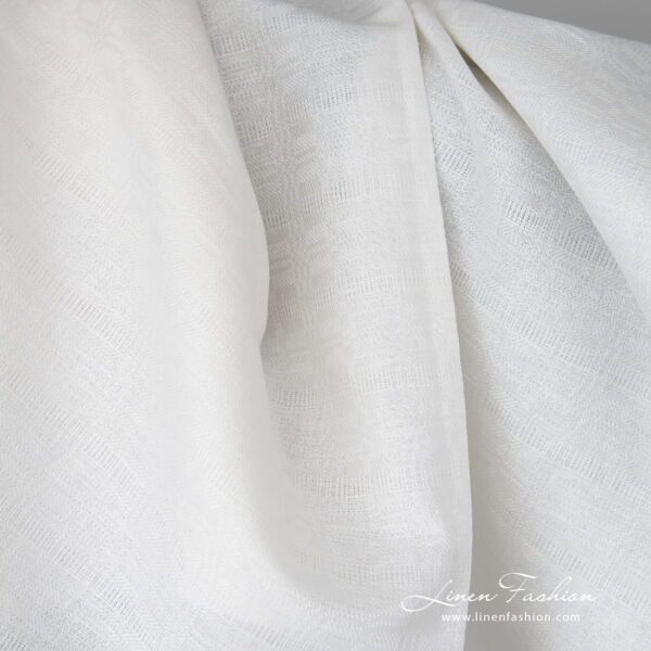 Linen cotton fabric with blue-red stripes close up view