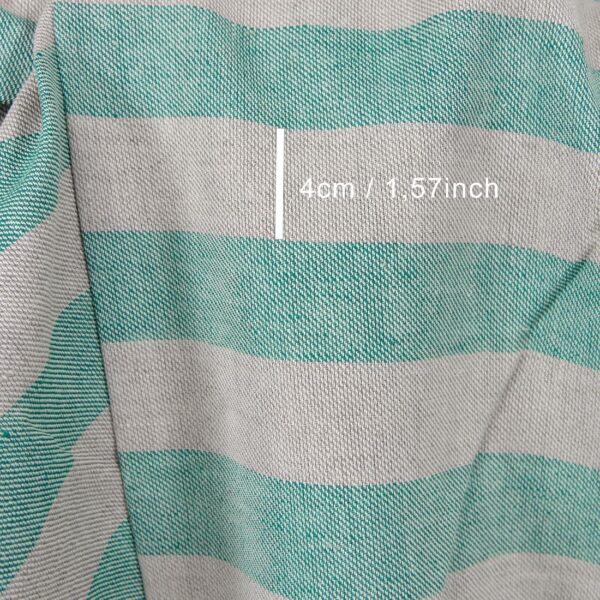 linen cotton beige green stripes, 4cm.