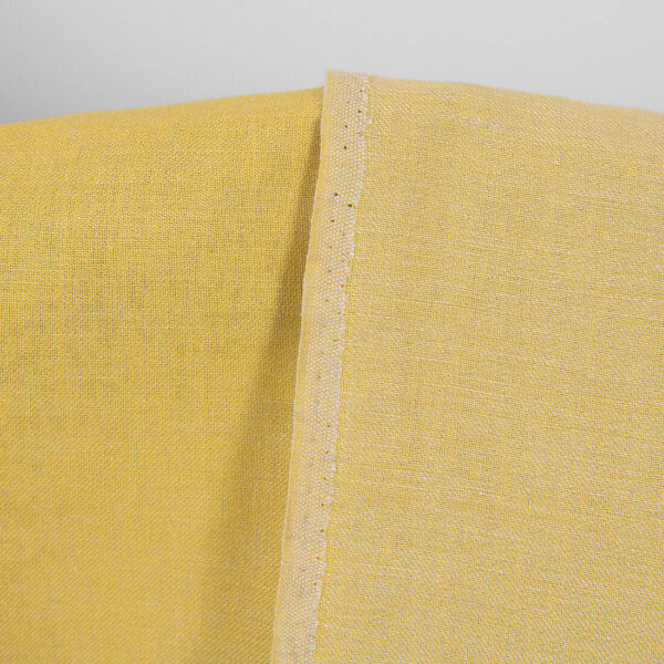 Tessuto di lino e cotone grigio giallo double-face - immagine 3