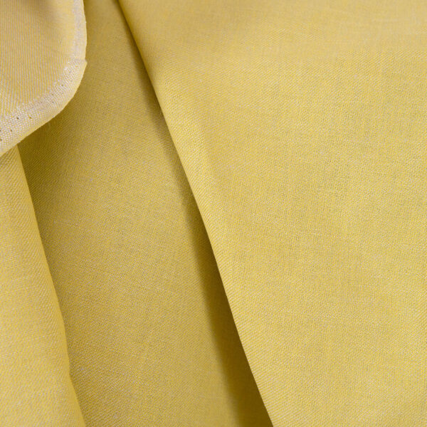 Tessuto di lino e cotone grigio giallo double-face - immagine 4