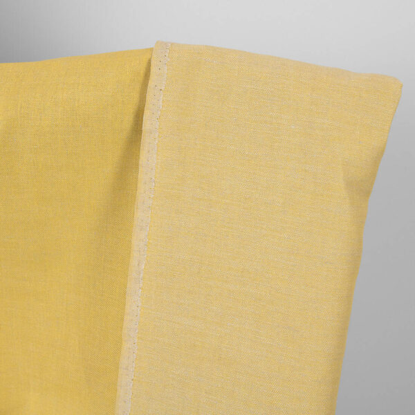 Tessuto di lino e cotone grigio giallo double-face - immagine 2