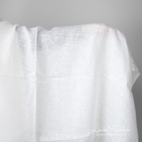 Lightweight linen fabric bright white colour