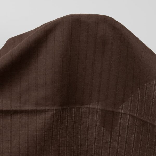Brown striped linen cotton fabric product photo