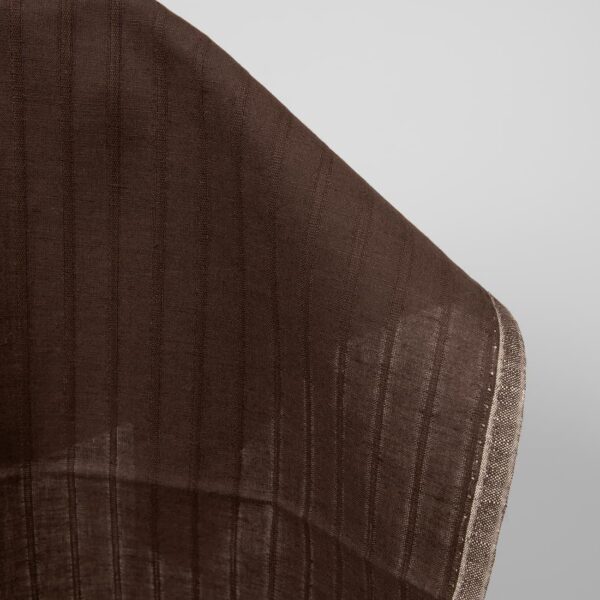 Brown striped linen cotton fabric edge