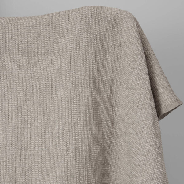 beige linen cotton waffle fabric.