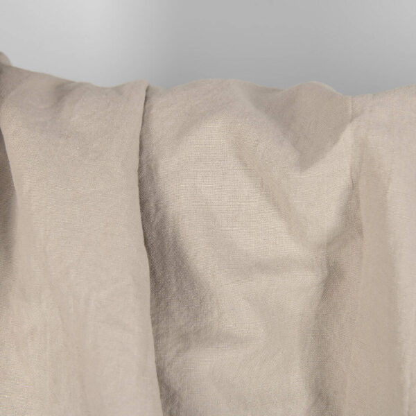 Heavy washed linen cotton fabric brownish grey colour detail