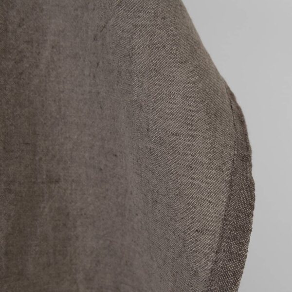 Linen cotton fabric grey-brown melange washed, fabric edge