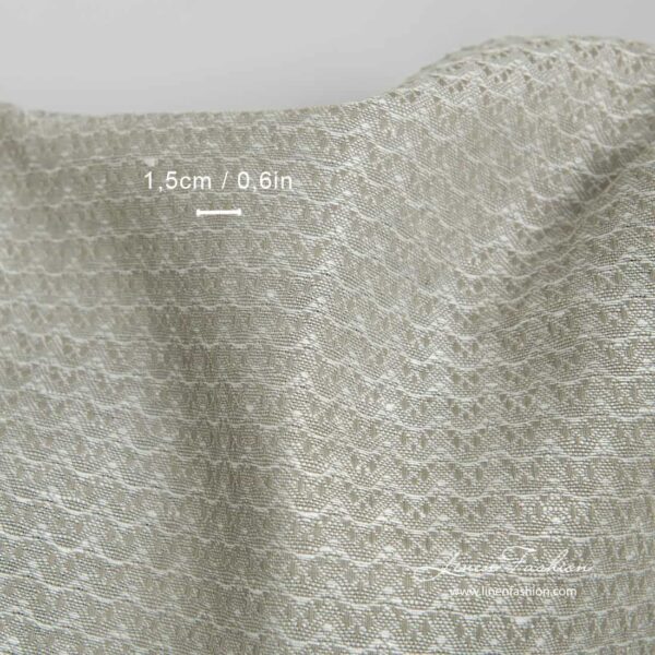 Tessuto in lino e cotone con motivo a onde - immagine 2