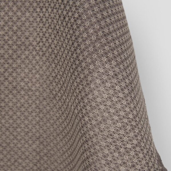 Linen cotton fabric brown and beige diamond pattern product photo