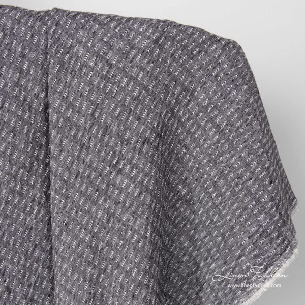 Washed linen black white pattern fabric