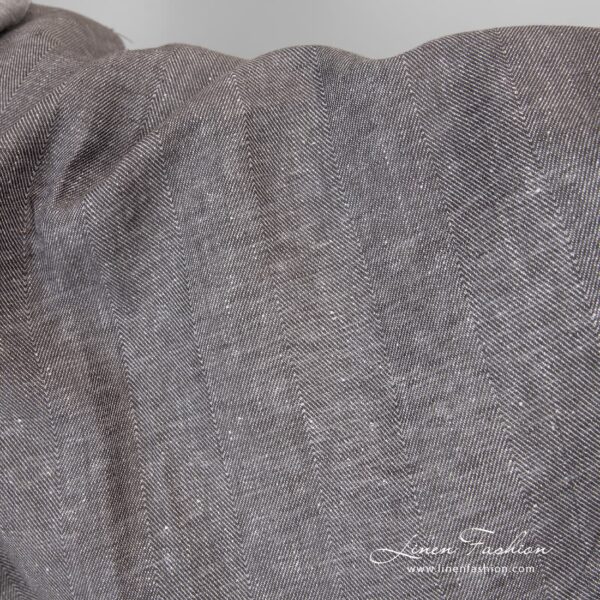 Linen fabric in grey color.