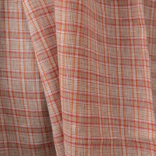 Red and white checked linen fabric product photo