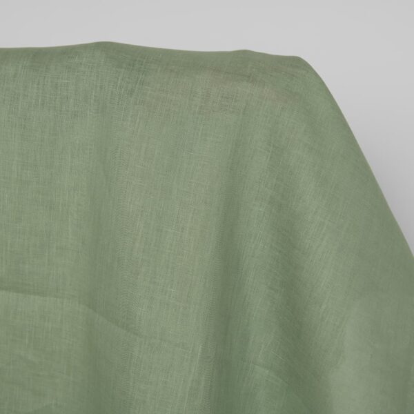 Tessuto di lino in verde tenue - immagine 2