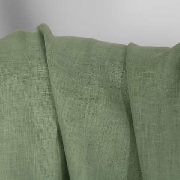 Tessuto di lino in verde tenue - immagine 4