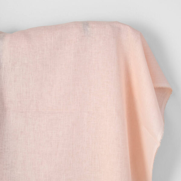 Tessuto di lino tinta unita rosa pallido