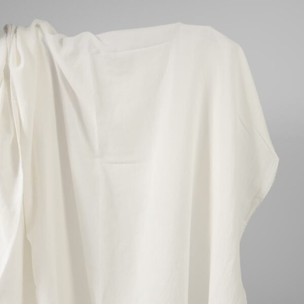 Wide washed linen cotton fabric off-white colour