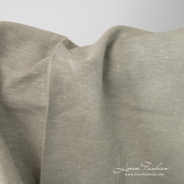 Linen-cotton fabric in greenish grey colour.