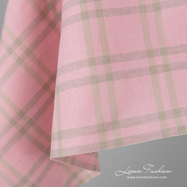 Pink linen cotton fabric.