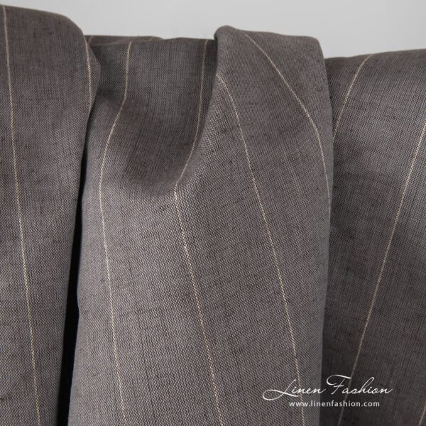Wide linen cotton fabric in brown grey.
