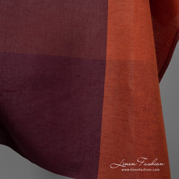 Checked wide linen cotton fabric.
