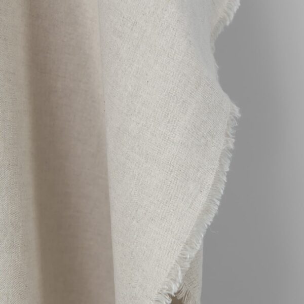Wide linen cotton fabric natural and white mix edge