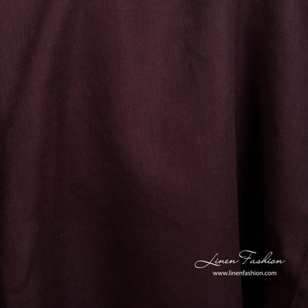 Tessuto di cotone lino rosso Vine - immagine 2
