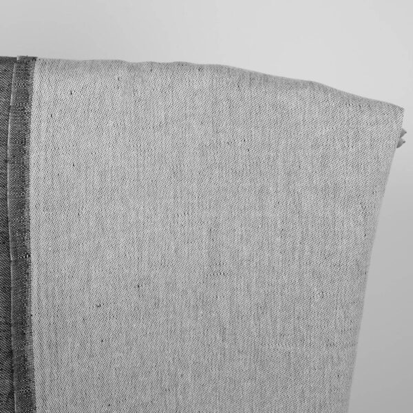 Tessuto di lino e cotone in raso bianco e nero double-face - immagine 4
