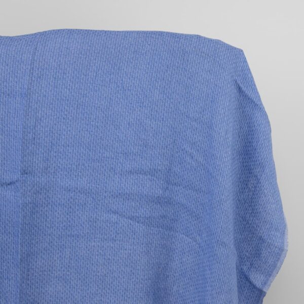 Blue striated washed linen fabric