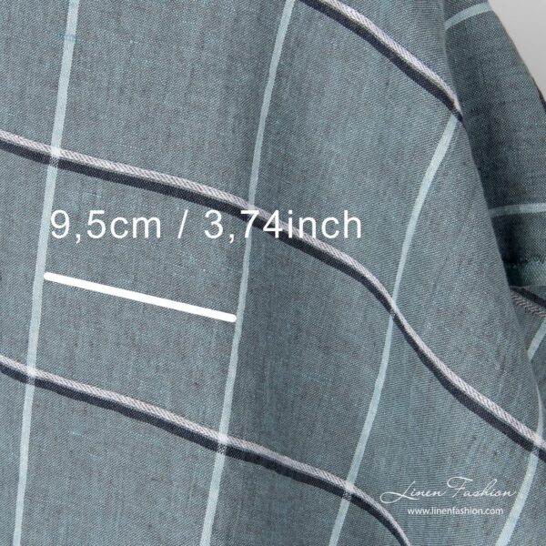 100% linen fabric in green, washed.